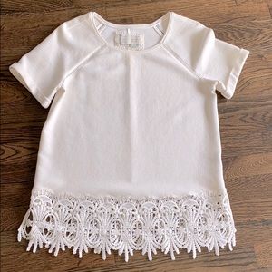 Anthropologie beautiful White Blouse with lace
